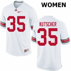 NCAA Ohio State Buckeyes Women's #35 Austin Kutscher White Nike Football College Jersey MWP2845AQ